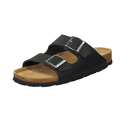 Rohde Grado Herren Leder Biopantoletten - Wanderschuhe mit verstellbaren Schnallen und ergonomischem Kork-Latex-Fußbett für höchsten Komfort und individuelles Design, ideal für Alltag und Freizeit.