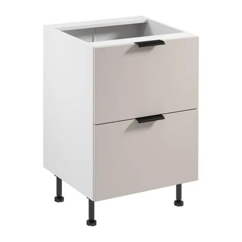 Unterschrank Küchenschrank mit Soft-Close-Funktion - Moderner Küchenschrank mit 2 Schubladen und Soft-Close-Tür. Verstellbare Füße sorgen für Stabilität. Maße: 60 x 52 x 87 cm. Ideal für zusätzlichen Stauraum in Küche oder Esszimmer.