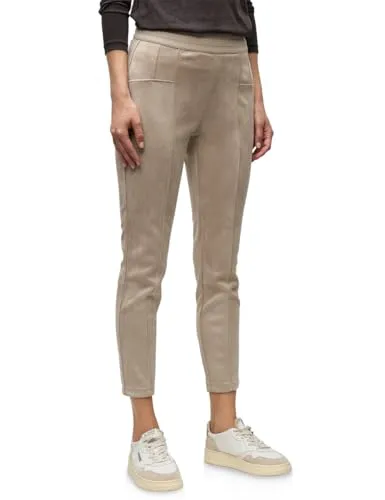 Street One Velours Hose Dark Morn Beige 46 von Street One