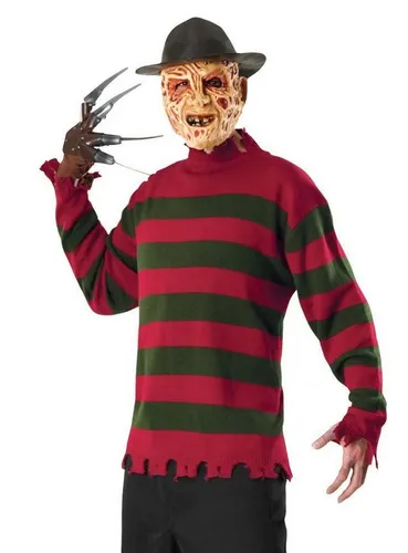 Dlx. Freddy Pullover - Offizielles Nightmare on Elm Street Kostüm mit realistisch gedruckten Brandspuren für einen authentischen Look. Ideal für Halloween und andere Anlässe!