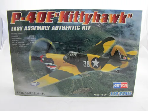 HobbyBoss 80250 P-40E Kittyhawk Easy Assembly Authentic Kit - 1:72