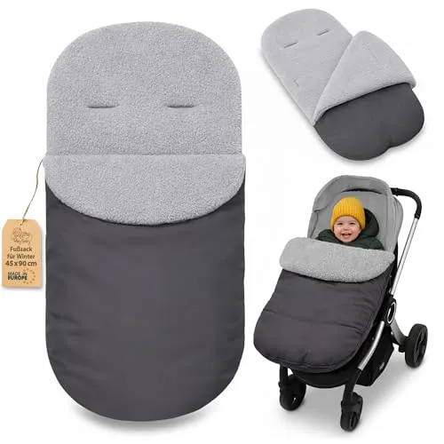 Fußsack für Kinderwagen und Buggy – Winterfußsack Dunkelgrau 90x45 cm