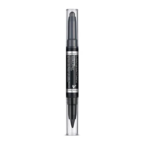 Manhattan Eyemazing Double Effect Eyeshadow & Liner – Schwarz 2-in-1-Lidschatten- und Eyeliner-Stift – Farbe 001 In The Black – 1 x 0,7 g & 1 x 0,9 g