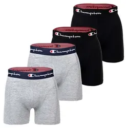 Champion Herren Core x4 Retroshorts, Grau, M (4er Pack) - Herren-Boxershorts aus hochwertigem, elastischem Baumwollstoff für optimalen Tragekomfort und Atmungsaktivität – ideal für den täglichen Gebrauch.
