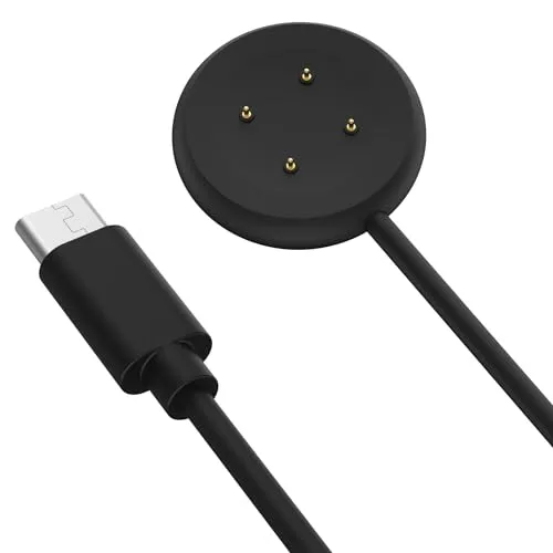 MoKo Ladegerät Kompatibel mit Google Pixel Watch 3/Pixel Watch 2 Smartwatch, Magnetisches Ladestation mit 1M USB-C Ladekabel Kabel für Fitbit Ace LTE/Versa 4/3/Sense 2/Sense, Schwarz