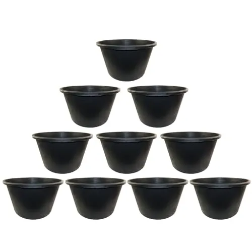 10x Mörtelkübel DEWEPRO® - Mörteleimer - Mörtelwanne - Baueimer - Mörtelkasten für Garten und Baustelle, rund 90 Liter