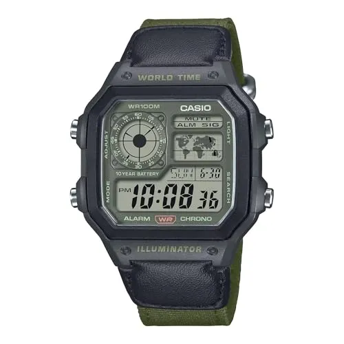 CASIO TIMELESS COLLECTION Chronograph AE-1200WHUB-3AVEF in grün von CASIO