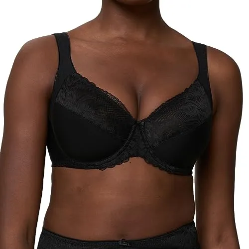 Triumph - Modern Lace + Cotton W02 Bügel-BH 75D Schwarz - Klassische BHs für Damen mit feinen Spitzendetails, bietet sicheren Halt und ist hautfreundlich für optimalen Komfort.