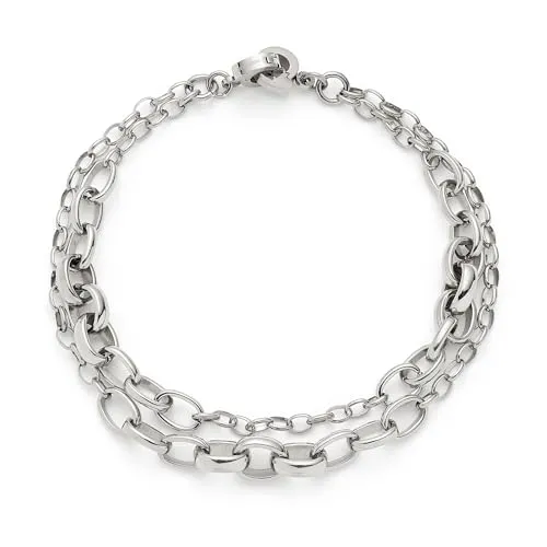 Leonardo Armband doppelt Schmuck Suzanne C &M Bracelet Edelstahl 025583 - Elegantes Damenarmband aus hochwertigem Edelstahl, verziert mit Glassteinen – ideal für jeden Anlass und ein perfektes Accessoire für stilbewusste Frauen.
