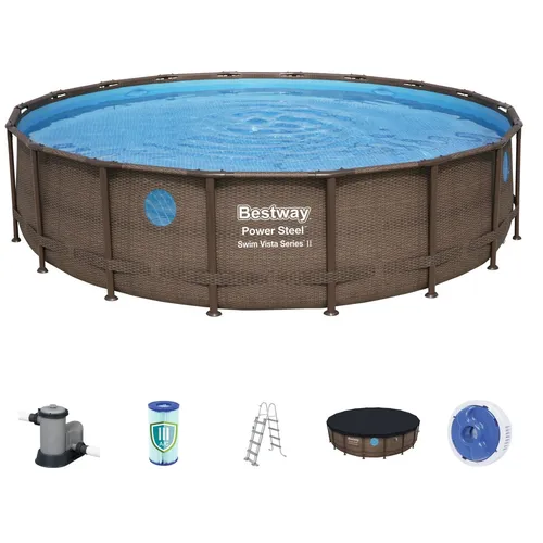 Bestway Power Steel™ Swim Vista Pool 56977 in braun von Bestway