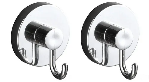 WENKO Vacuum-Loc Haken, 2er Set - Handtuchhalter aus robustem Kunststoff, mit innovativer Vacuum-Loc Technologie für einfache Montage ohne Bohren – ideal für jedes Badezimmer.