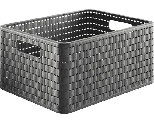 Rotho Aufbewahrungsbox A4 Country 18L - anthrazit - Aufbewahrungsboxen - Praktische 18L Box aus robustem Kunststoff für Ordnung und Übersichtlichkeit, ideal für Büro und Zuhause.