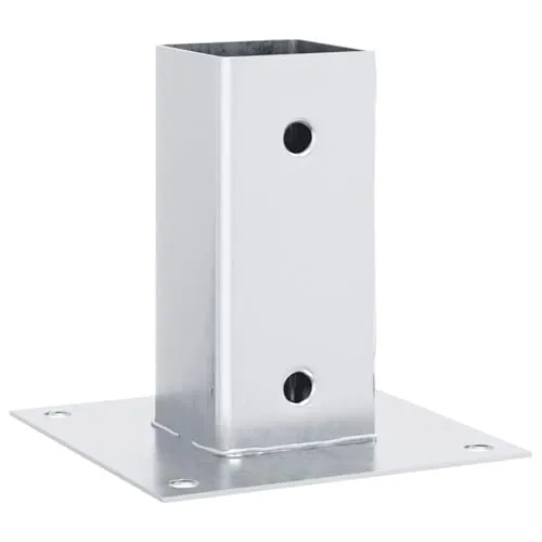 vidaXL Pfostenträger Quadratisch 4Stk. Silber 61x61mm - Stütze aus verzinktem Stahl für langlebige Stabilität, ideal zur Unterstützung von Zaunpfosten, Pavillons und mehr.
