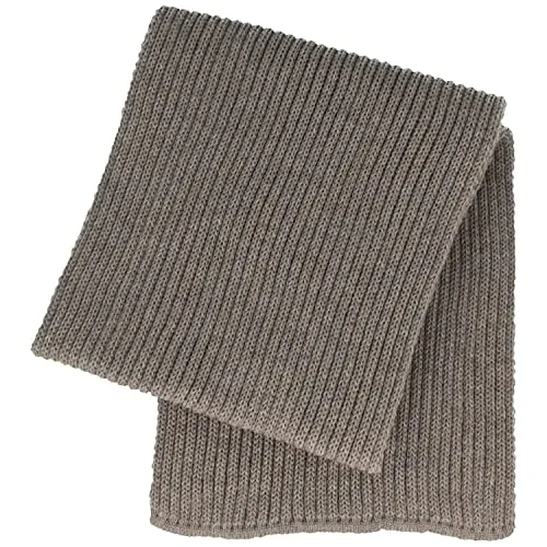 Breiter Schal Herren, Strickschal aus Wolle (Merino), 20 cm 180 cm Länge Hellgrau