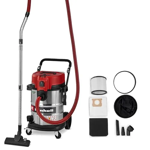 Einhell TE-VC 5090 SACL Nass-Trockensauger - Nass- & Trockensauger mit 1300 W Leistung und 230 mbar Saugleistung, ideal für schnelle Reinigung von Schmutz und Flüssigkeiten, inklusive HEPA-Filter und automatischer Steckdose für Elektrowerkzeuge.