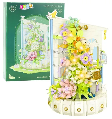 Lean Building Blocks Flower Composition Mit Led Light Tower 632 El.