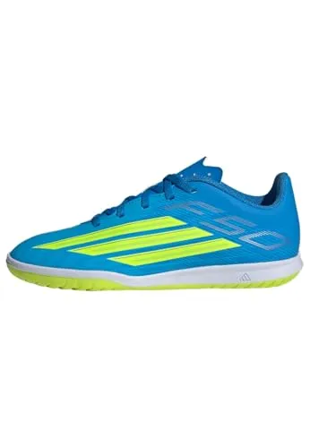 ADIDAS Kinder Fußball-Hallenschuhe F50 CLUB IN J - Erlebe mit dem F50 Club Indoor Fußballschuh von ADIDAS höchsten Komfort und Style. Die abriebfeste Gummiaußensohle sorgt für besten Grip, während die atmungsaktive Zunge für ein angenehmes Tragegefühl sorgt. Ideal für Hallenspiele!