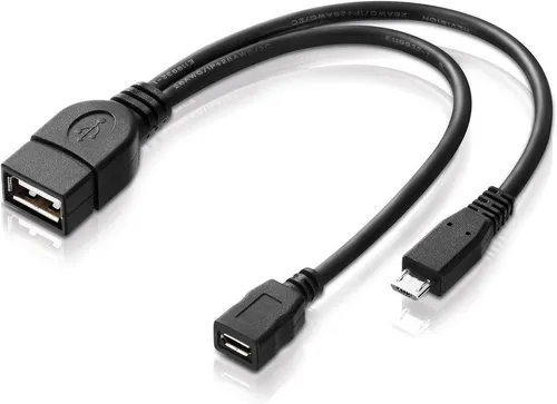 conecto USB-OTG Adapter-Kabel Micro-USB 2.0-Stecker USB-Buchse Typ A + Strom-A USB-Kabel