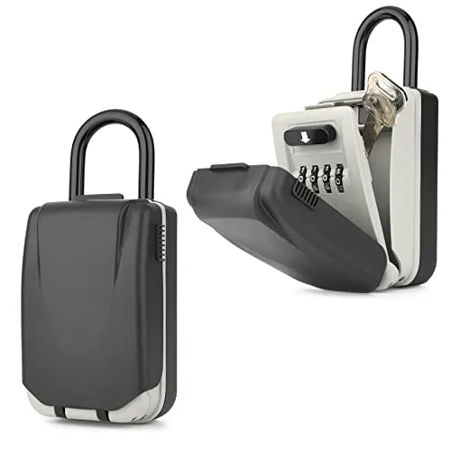 Schlüsseltresor mit Bügel, schlüssel-box schlüssel safe key lock box mit 4-stelliger Zahlencode, Wasserdicht schlüsselbox Große Kapazität, Schlüsselsafe für Ersatz Haus Schlüssel, Haus Garagen Schule