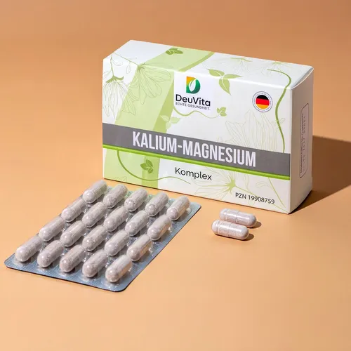 DeuVita Nahrungsergänzungsmittel Kapseln, 1 er 60 St., Hochwertiger Magnesium Aquamin™ Mg TG Kalium Komplex 60 Kapseln