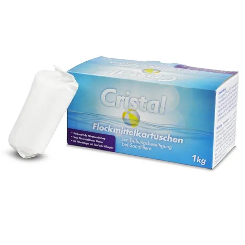CRISTAL Flockmittelkartuschen 1,0 kg Sandfilter Pool Flockungsmittel Superflock