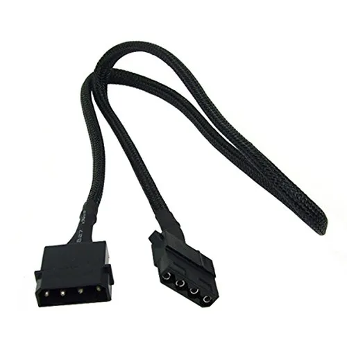 Phobya 4Pin Molex Stromverlängerung 60cm - Schwarz Kabel Lüfterkabel und Adapter