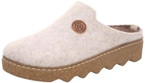 Rohde Foggia-D 6120 Damen Hausschuh Pantoffel - Bequeme Damenhausschuhe aus weichem Filz in Beige, mit herausnehmbarer Einlage für individuelle Anpassung und rutschfester Sohle für sicheren Halt.