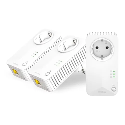 Strong Powerline 600 Triple-Pack - Hochgeschwindigkeits Powerline Adapter, bis zu 600 MBit/s, für einfaches Internet in jedem Raum