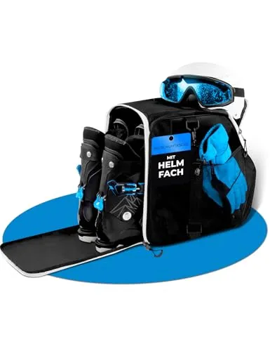 STYNGARD Skischuhtasche Kinder Skischuhtasche mit Helmfach [40 L] - Tasche für Skischuhe für Kinder mit extra Stauraum für Helm und Skizubehör - Modell ISCHGL