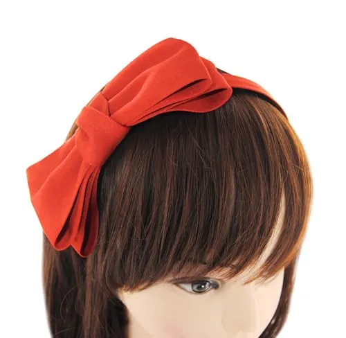 axy Haarreif mit große Schleife 14 cm x 7 cm - Wunderschön Stirnband Haarschmuck Haarreifen HRS3 (Orange)
