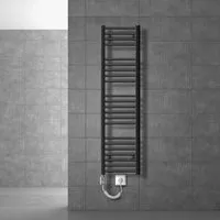 LuxeBath Elektrischer Badheizkörper 300x1400 mm Anthrazit mit Heizstab 1200W - Eleganter elektrischer Badheizkörper für wohlige Wärme und feuchte Handtücher. Mit präziser Temperaturregelung und einfacher Montage, ideal für Ihr Badezimmer.