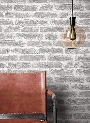NEWROOM Tapete Grau Vliestapete Stein - Steintapete Industrial Ziegelstein Klinker Steinoptik Modern Backstein Steinmauer inkl. Tapezier-Ratgeber