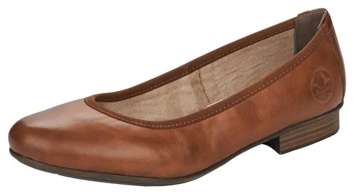 Rieker Damen Halbschuhe 51994 - Hausschuhe aus hochwertigem Leder mit bequemem Synthetik-Innenmaterial und praktischem Polyurethan-Verschluss für optimalen Tragekomfort.