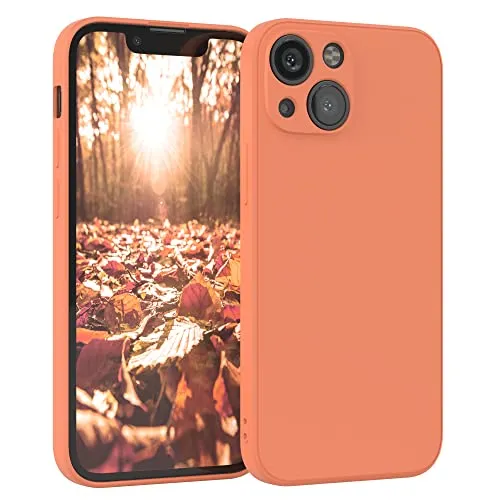 EAZY CASE - Silikonhülle für iPhone 13 Mini Hülle Silikon Case Orange weich stoßfeste Handyhülle Schutzhülle mit Kameraschutz Dünn Premium Schutz Cover TPU Phone Bumper in Pastell Hellorange Matt