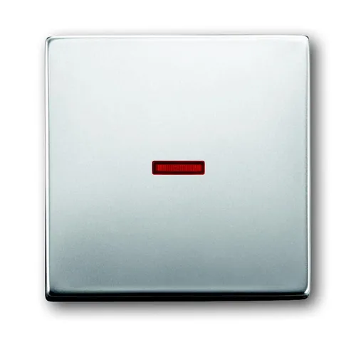 Busch-Jaeger 1789-866 Wippe 1-fach mit kleiner roter Kalotte, edelstahl matt, pur Edelstahl