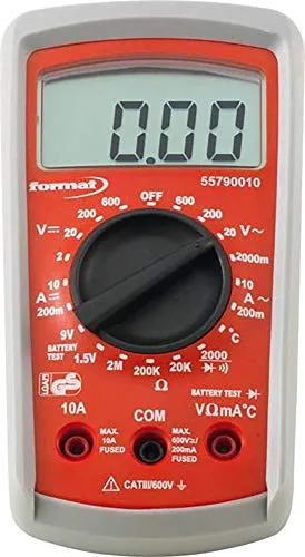 Digital-Multimeter 2-600V - Spannungsprüfer mit schlagfestem Gehäuse, ideal für präzise Messungen von Spannung, Strom und Widerstand sowie Temperaturmessungen von -40°C bis 400°C.