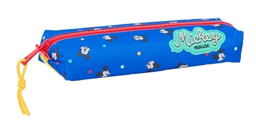 safta Mickey Mouse Good Day - Rechteckiges Federmäppchen für Kinder, ideal für Kinder im Schulalter, bequem und vielseitig, Qualität und Widerstandsfähigkeit, 22 x 7 x 40 cm, blau, M, Casual