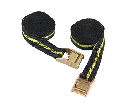 Kerbl Klemmschlossgurt – Schwarz/Gelb 2,5 m (Maße 25 mm x 2,5 m, Zugkraft 250 kg) 37109