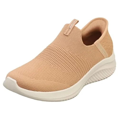 Skechers Slip-Ins Ultra Flex 3.0 - Cozy Streak 149708-TAN, Damen Sneaker, Braun - Komfortabel & vegan - Sneaker für Damen mit Stretch Fit®-Obermaterial für sockenähnlichen Tragekomfort und gepolsterter Air-Cooled Memory Foam® Einlegesohle. Maschinenwaschbar und 100% vegan – ideal für entspannte Freizeitaktivitäten.
