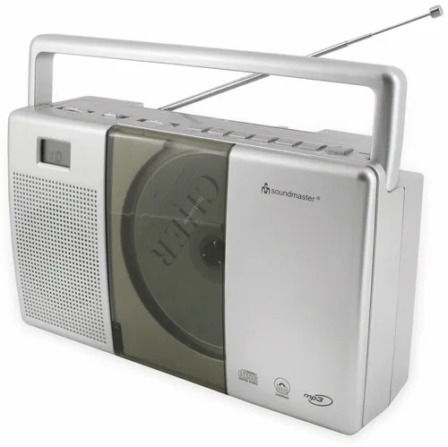 Soundmaster Radio RCD1185 - Kofferradio mit CD-Player - Kompaktes Kofferradio mit integriertem CD-Player und MP3-Wiedergabe, ideal für unterwegs. Betrieb über Netzteil oder Batterie, perfekt für Hörbücher und Musikgenuss überall.