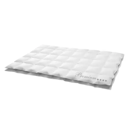 Hanskruchen® Premium Daunendecke 135x200 cm - Ganzjahresqualität Made in Germany - Hochwertige Kassettendecke mit 100% Daunen der Klasse I, atmungsaktiv und besonders sanft. Ideal für einen erholsamen Schlaf in fünf Wärmestufen.