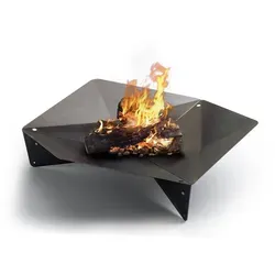 höfats TRIPLE 120 Feuerschale - Design-Feuerstelle und Grill für Terrasse und Garten - Grillschale aus Corten-Stahl mit Rost-Optik, vielseitig nutzbar als Grill, Lagerfeuer oder Kochstelle. Zerlegbar für einfachen Transport. Ein stilvoller Hingucker für jeden Grillabend.