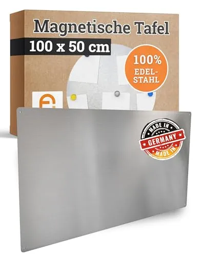 Feuerfest 123 Magnettafel 100x50cm – Hochwertige Edelstahl Pinnwand - Vielseitige Magnettafel aus 100% rostfreiem Edelstahl für Küche, Büro & Flur. Langlebig und stilvoll, ideal für To-do-Listen und Projekte. Handgefertigt in Deutschland.
