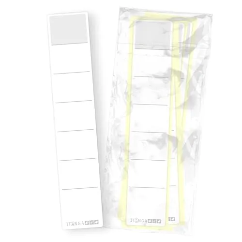 itenga 10x Ordneretiketten SCHMAL Ordnerrückenschild für schmale Ordner I Aufkleber für Ordnerrücken selbstklebend aus Haftpapier 3,6x19cm (weiss)