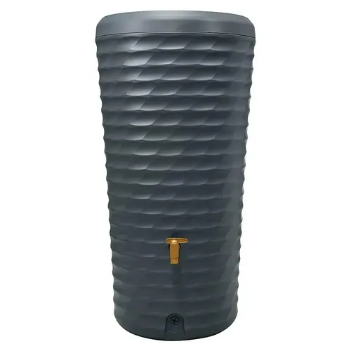 4rain Regentonne JOLIE 2in1 - 230 L in graphite grey - Regentonne mit modernem Design und 230 L Volumen. Ideal für nachhaltige Gartenbewässerung und dekorative Bepflanzung dank herausnehmbarer Pflanzschale. Hergestellt aus 100% recycelbarem Kunststoff - Qualität 