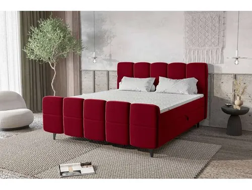 99rooms Capri Boxbett 140x200 cm Velours KRONOS Rot in rot von 99rooms