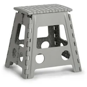 Zeller Tritthocker 13036, klappbar, aus Kunststoff, 1 Stufe, grau