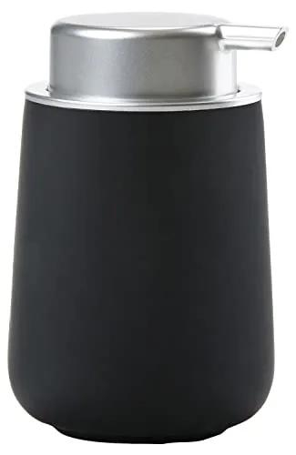 Zone Denmark - Nova Seifenspender, schwarz - Eleganter Seifenspender aus Porzellan mit Soft Touch Beschichtung, ideal für ein stilvolles Badezimmer. Teil der Nova Badezimmer-Kollektion.