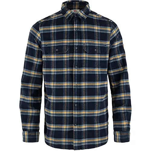Fjällräven Herren Övik Heavy Flannel Shirt - Funktionales Flanellhemd aus robuster Bio-Baumwolle, mit beidseitig gebürstetem Stoff für höchsten Tragekomfort und zwei praktischen Brusttaschen.