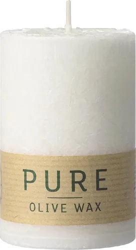 WENZEL PURE Kerze Olive Wax 9x6cm, weiß